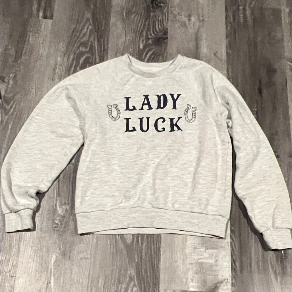 Lady Luck Women's Gray Crew Neck Sweater